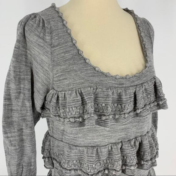 Anthropologie Leifsdottir Wool Blend Tiered Dress Gray Women's Size Large - Picture 6 of 11